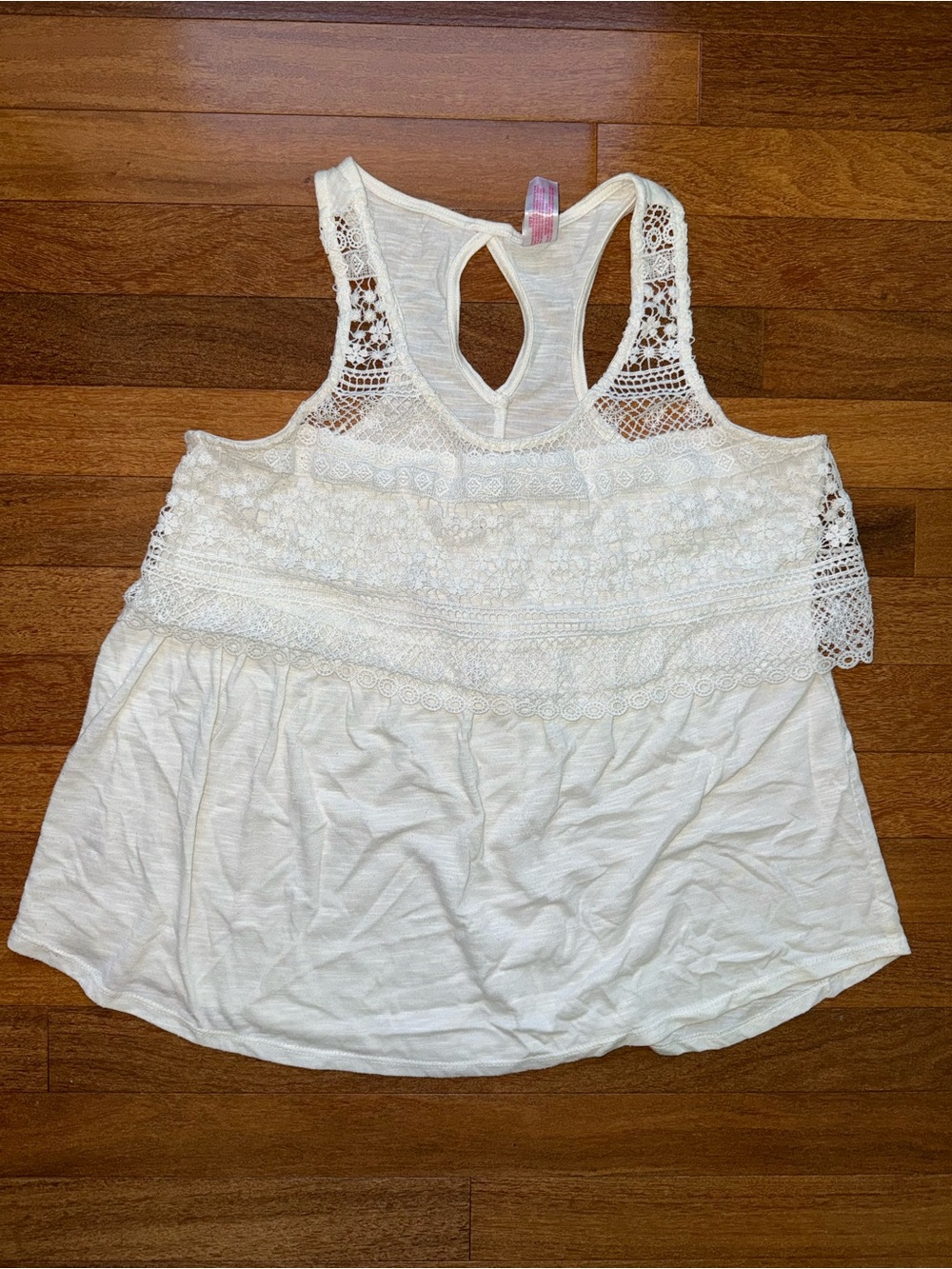 No Boundaries White Crochet Lace Racerback Tank